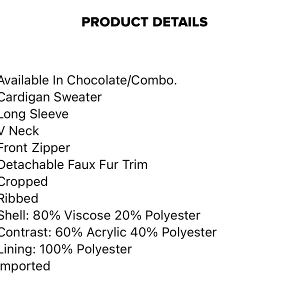 Fashion Nova Brown Faux Fur Trim Cardigan - Picture 3 of 3